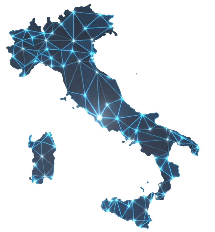 Mappa dell’Italia con la rete di operatori Match My Bus
